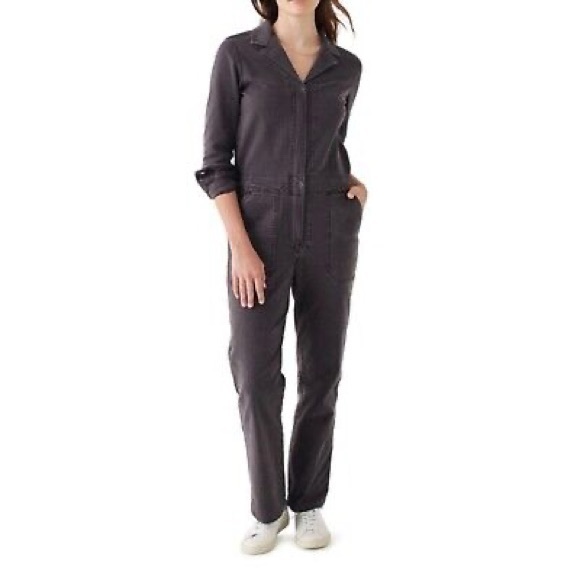 Faherty Overland Twill Jumpsuit in Charcoal | Medium - Picture 4 of 5
